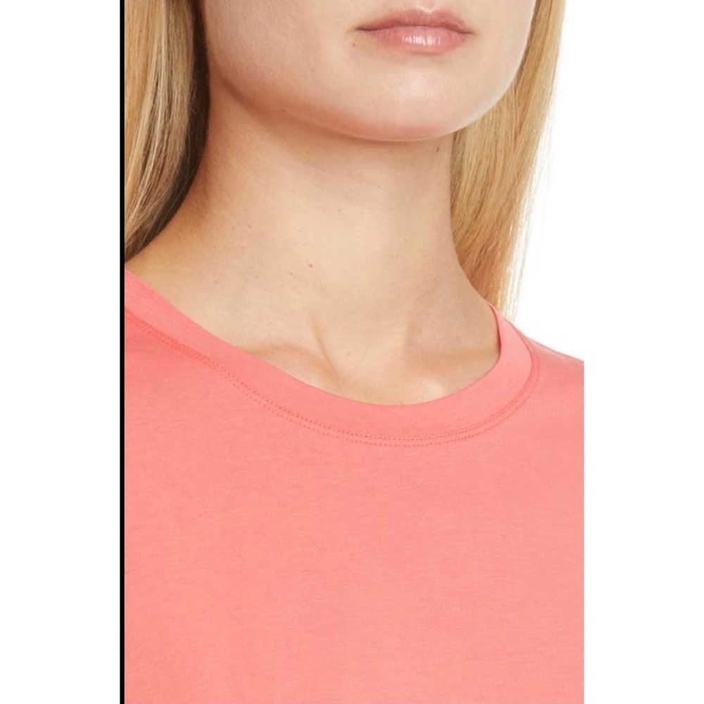 NEW LAFAYETTE 148 New York Kim Short Sleeves Cotton T-Shirt Tee Ultra Pink XS - Picture 3 of 13